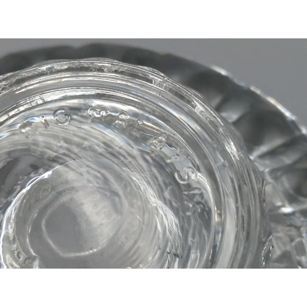 Vintage KIG Malaysia Pressed Glass Taper Candle Holders Set of 3 Scalloped 3.5